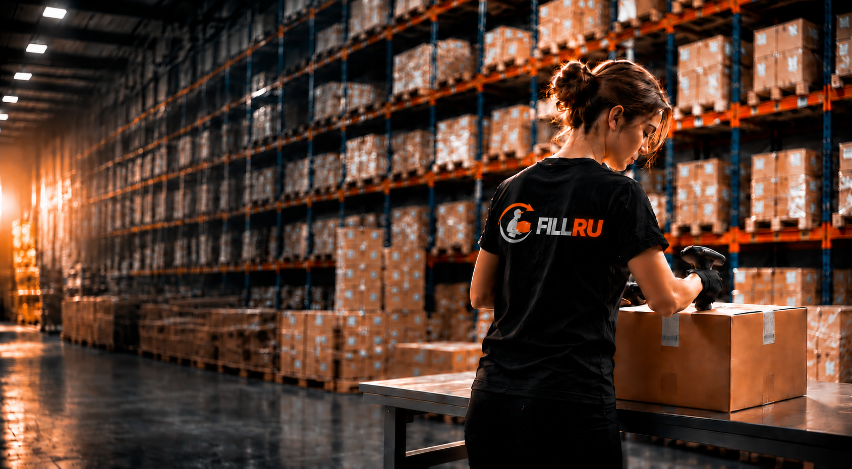 Сотрудница Fillru на складе